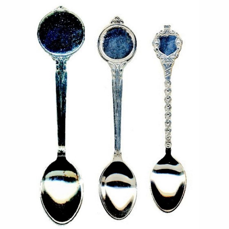 Silverplated Spoon Blank and clear dome
